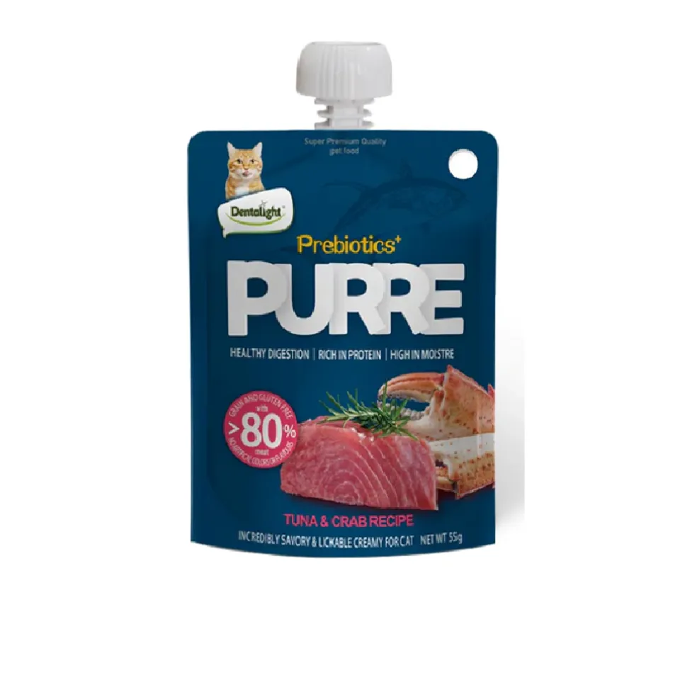 پودینگ گربه دنتالایت ماهی تن و خرچنگ Dentalight Purre Prebiotics Creamy Cat Treats –Tuna & Crab