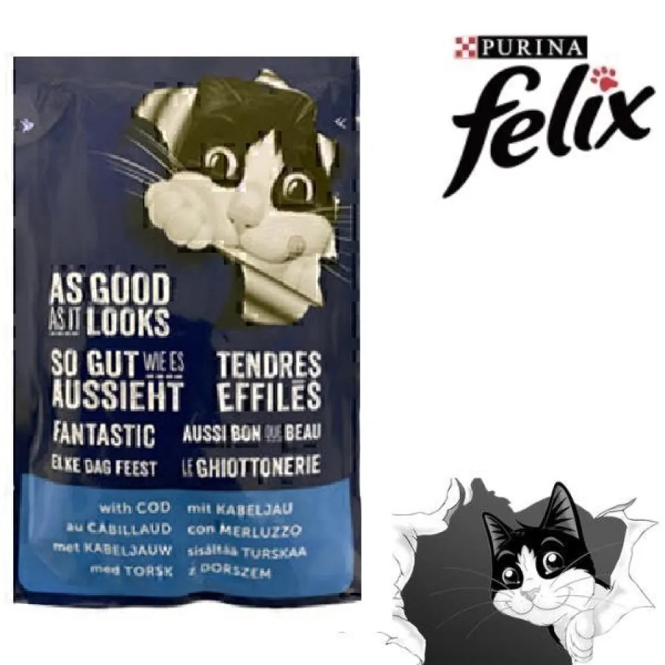 پوچ فلیکس مولتی پک ماهی(کاد،حلوا،تن،سالمون) Pourin Felix Pouch Multi Pack of Fish