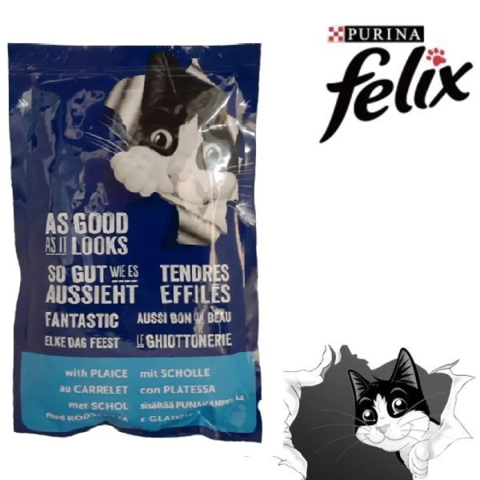 پوچ گربه فلیکس حاوی حلوا ماهی (100 گرم) Purina Felix Plaice fish