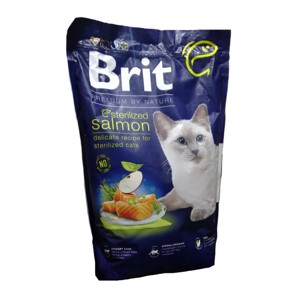 غذای گربه بالغ عقیم شده بریت سالمون |Brit Premium Cat Sterilized Adult Salmon 1.5kg