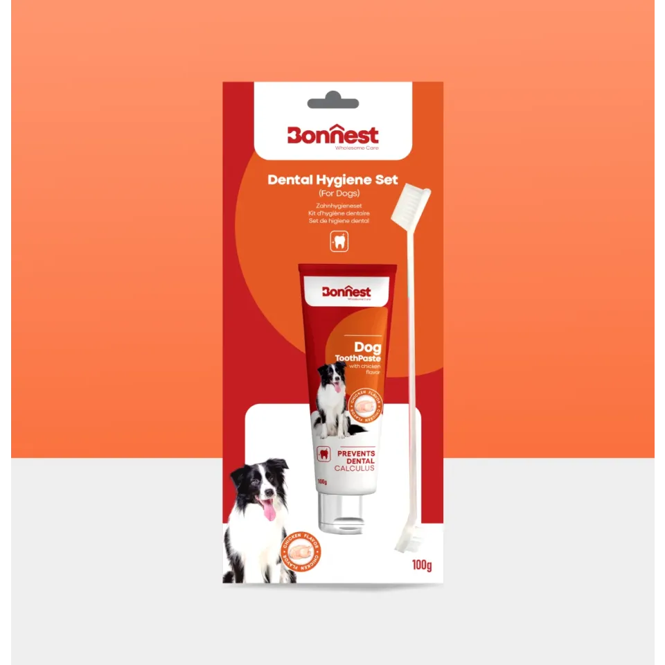 خرید ست مسواک و خمیر دندان سگ بونست  Bonnest Dental Hygiene Kit 