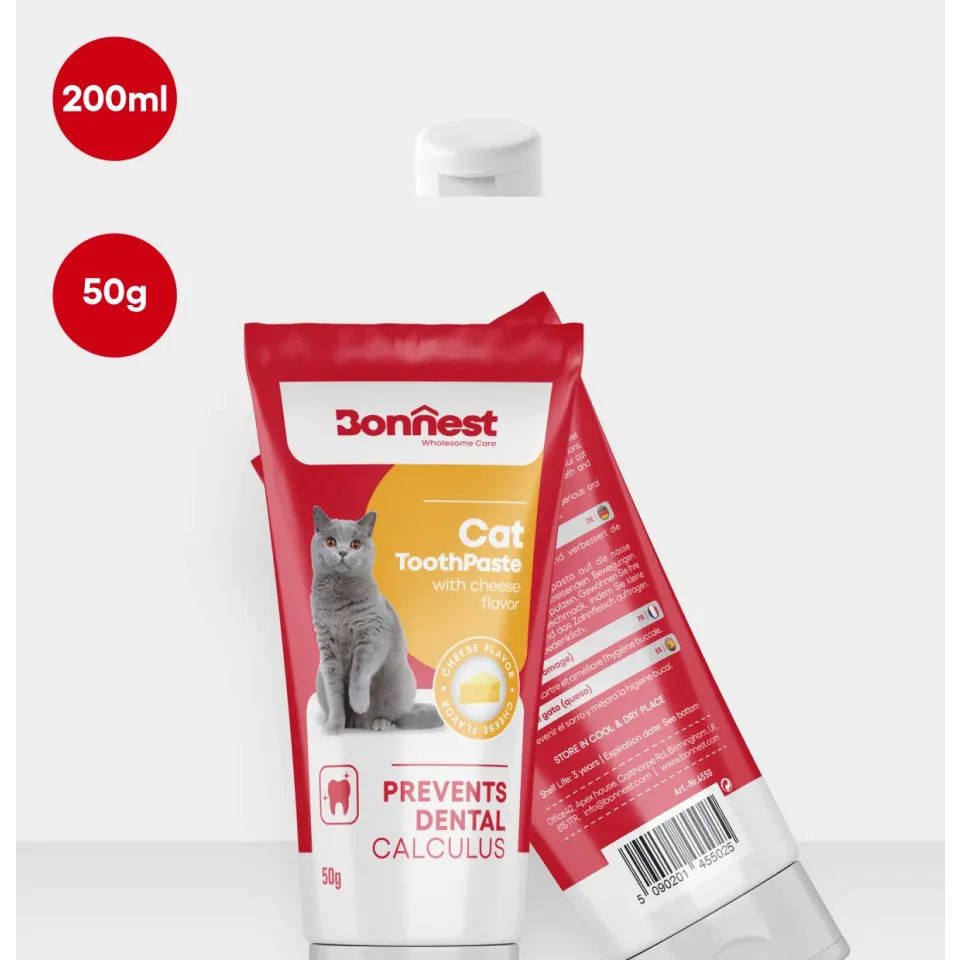 خمیر دندان گربه با طعم پنیر Bonnest Cat ToothPaste With Cheese Flavor