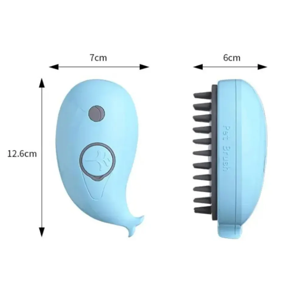 برس و ماساژور بخار گربه و سگ شارژی طرح نهنگ Electric Vapor Spray Massage Brush-Whale