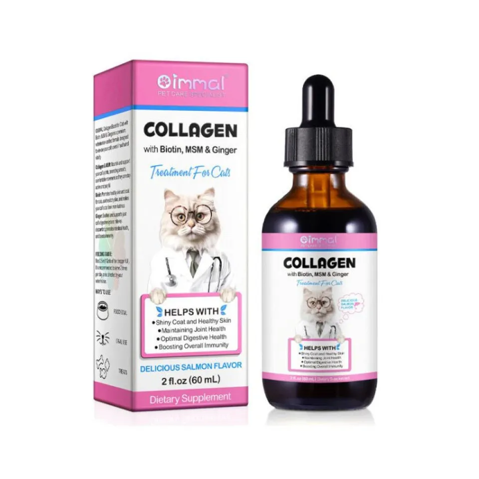 قطره کلاژن گربه اویمال Oimmal Collagen with Biotin, MSM, Ginger Treatment for cats  