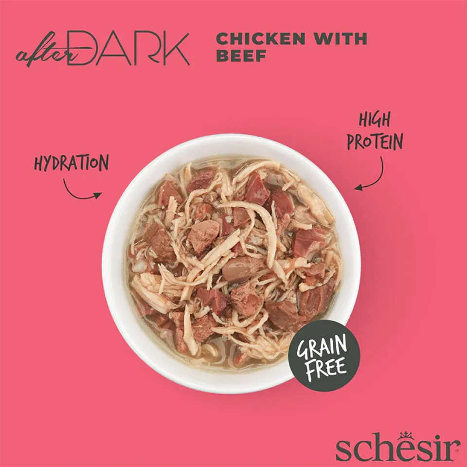 کنسرو شسیر افتر دارک مرغ و بیف در سس : Schesir After Dark Chicken With Beef