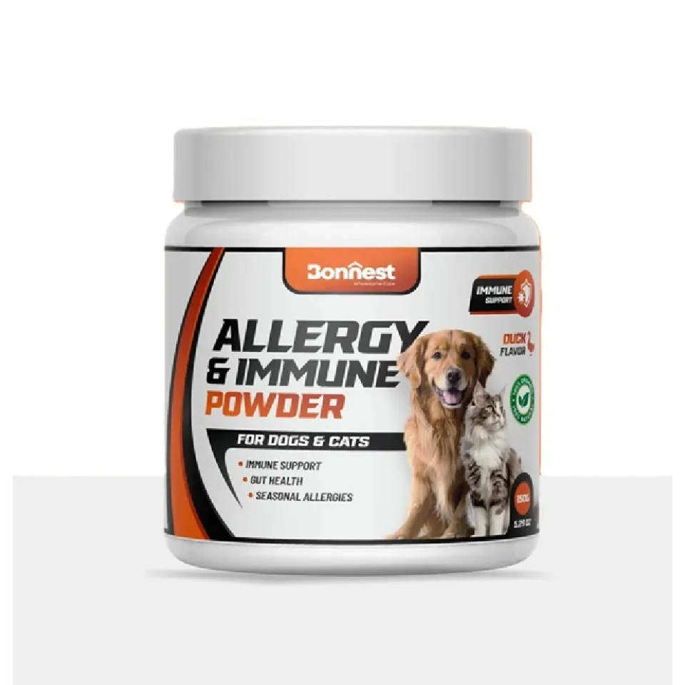 پودر تقویت سیستم ایمنی و آلرژی مخصوص سگ و گربه بونستBonnest Allergy & Immune Powder-Dogs&Cats-150G