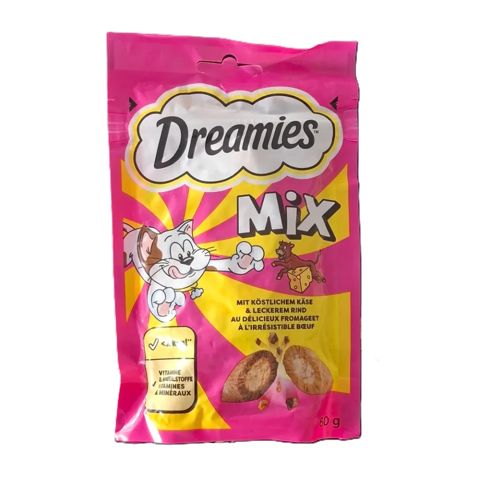 تشویقی گربه دریمیز حاوی گوشت و پنیر | Dreamies Cat Treat with Beef & Cheese 60g