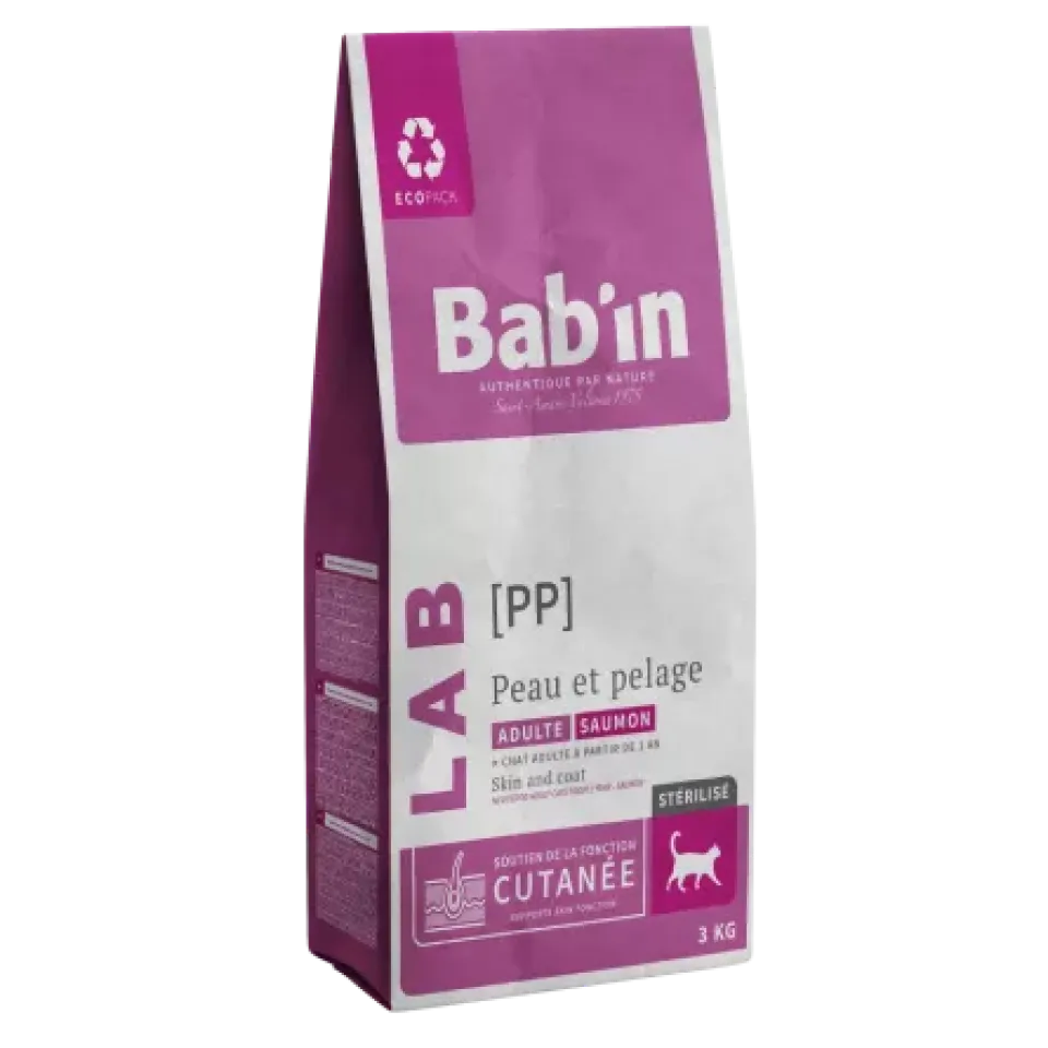 غذای گربه عقیم بابین مخصوص پوست و مو Babin Lab Skin and Coat 