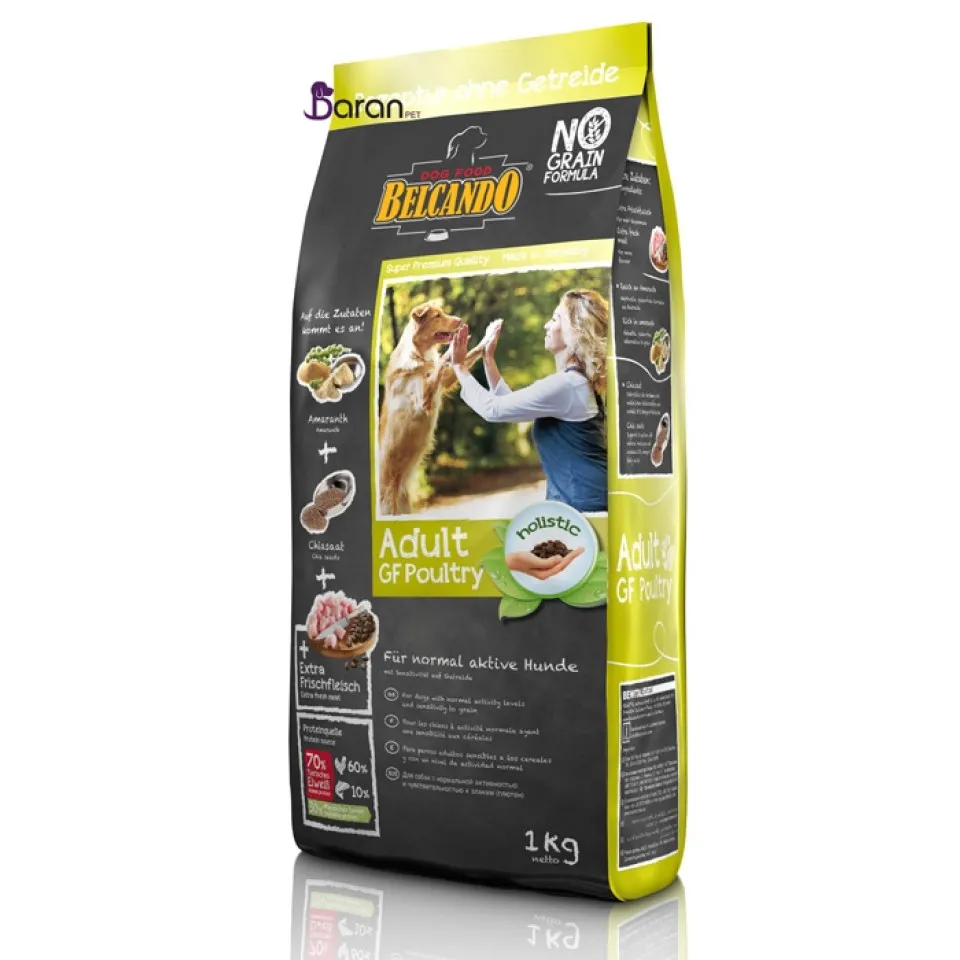 غذای خشک سگ بلکاندو مخصوص سگ بالغ بدون غلات حاوی گوشت پرندگان :: Belcando Adult Grain Free Poultry