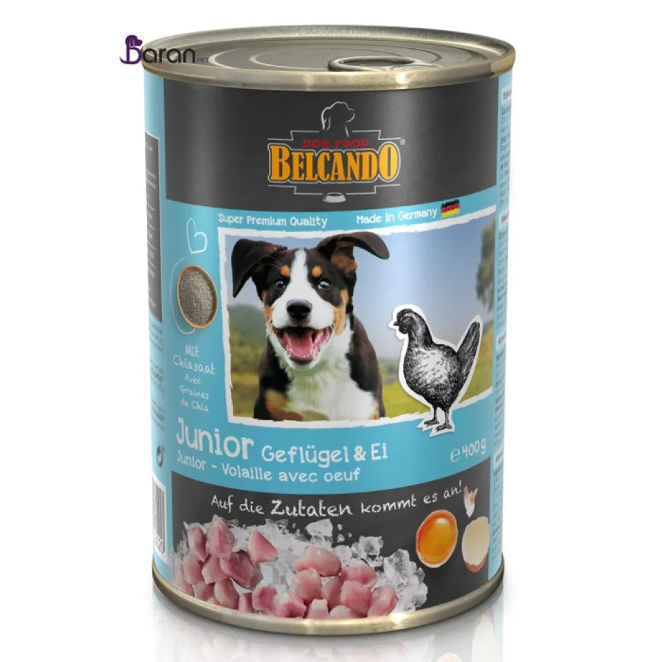 کنسرو سگ بلکاندو حاوی گوشت پرندگان و تخم مرغ :: Belcando Junior Poultry with Eggs