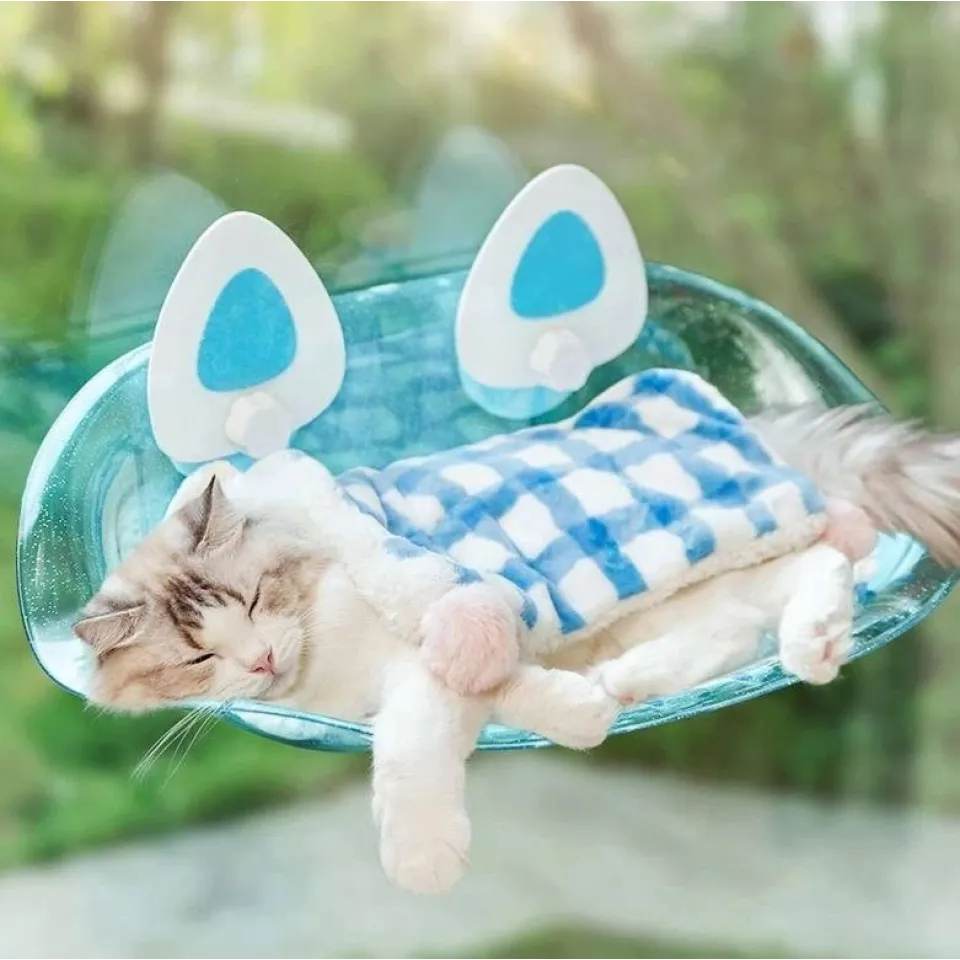 جای خواب شیشه ای رنگی پشت پنجره گربه مدل فانتزیCat Window Bed Fantasy Model