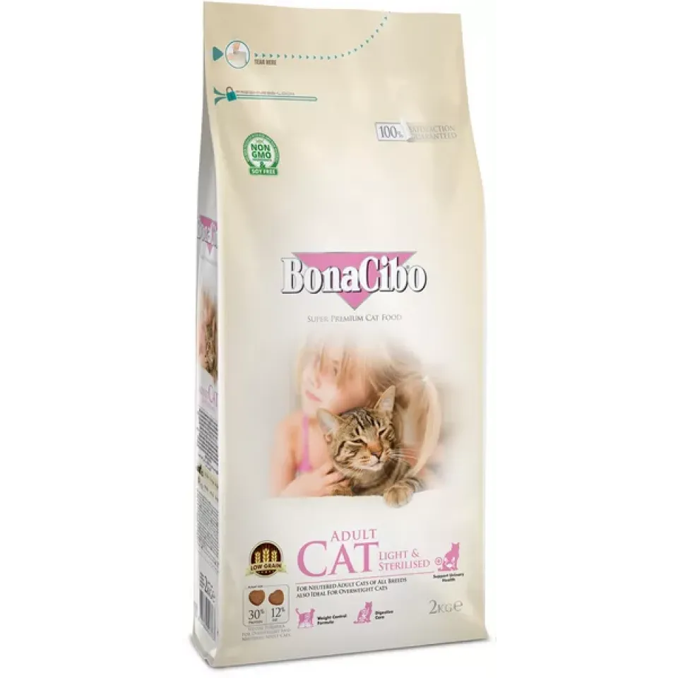 غذای گربه عقیم و یا مستعد چاقی بوناسیبو :: BonaCibo Cat Light & Sterilised