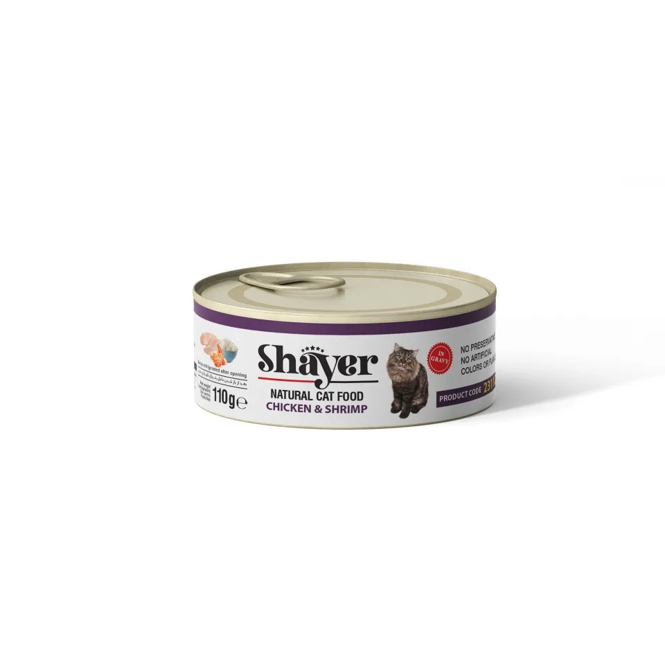 کنسرو نچرال گربه شایر مرغ و میگو : Shayer Chicken & Shrimp