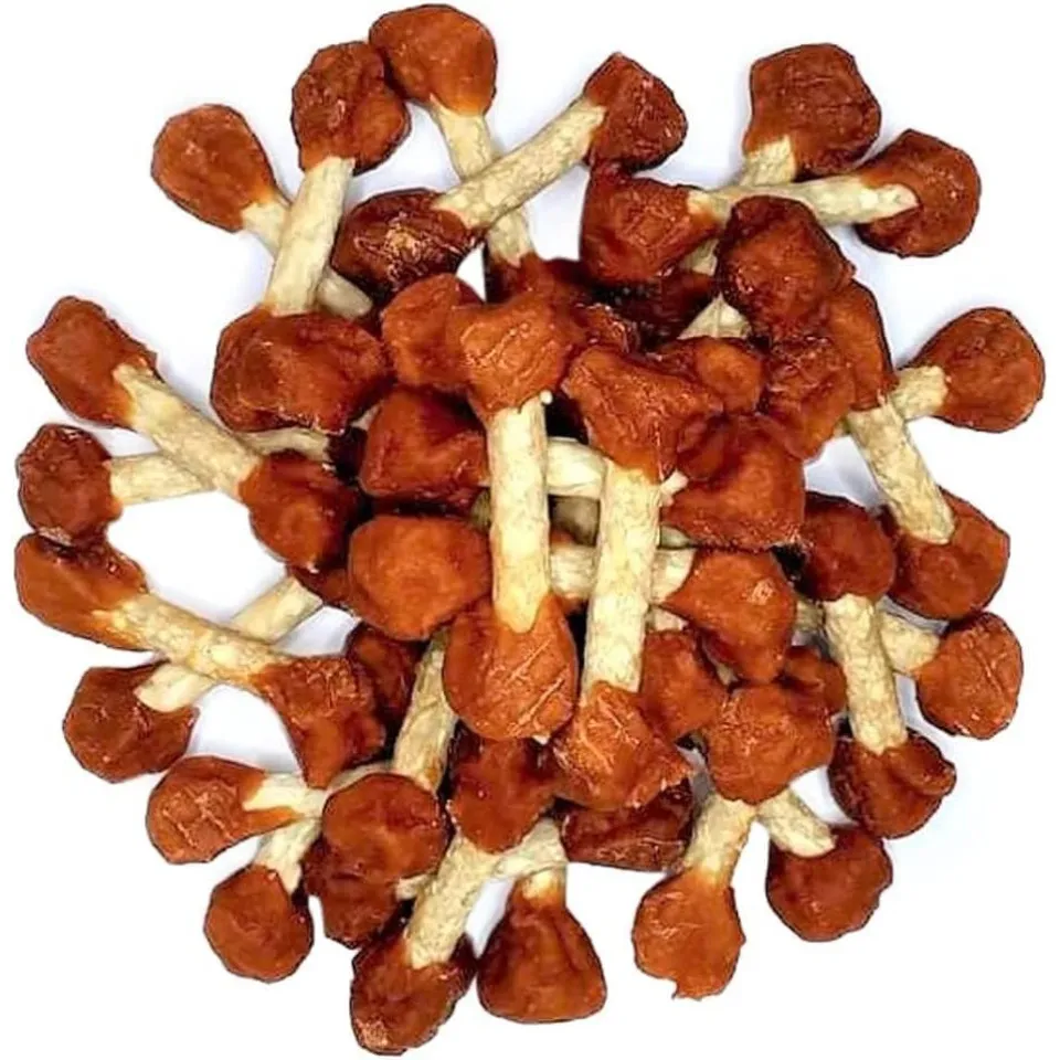 تشویقی سگ دنتالایت دمبل دورپیچ مرغ ِDentalight Chicken Licious Premium Jerky-Dumbbell of Chicken 70g