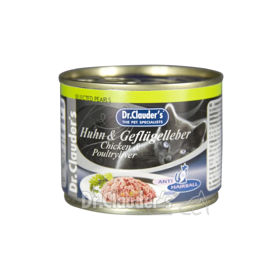 کنسرو گربه دکتر کلادرز حاوی گوشت مرغ و جگر پرندگان :: Dr. Clauder's High Premium Selected Pearls Huhn & Geflügelleber