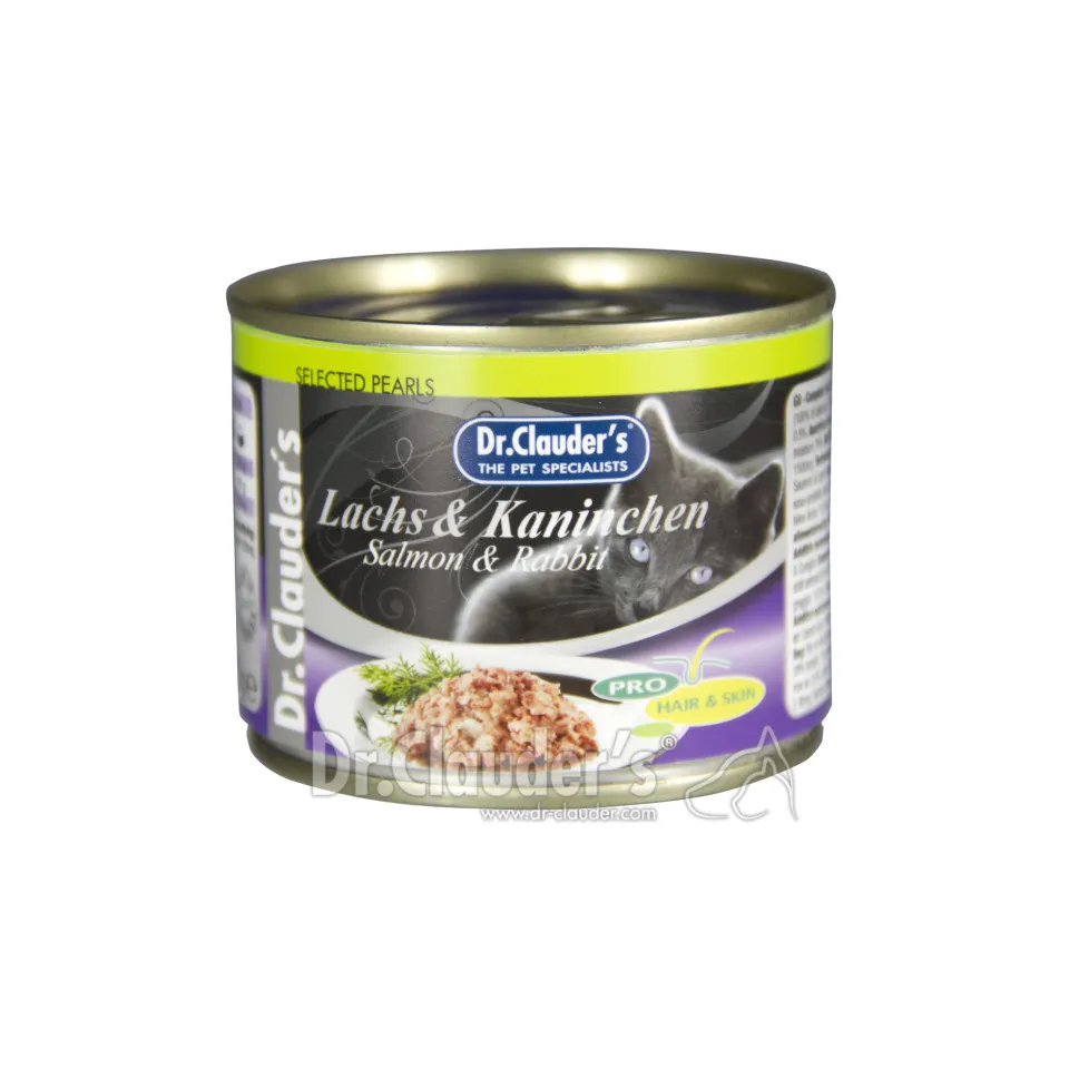 کنسرو گربه دکتر کلادرز حاوی سالمون و خرگوش :: Dr. Clauder's Pro Hair and Skin with Salmon & Rabbit