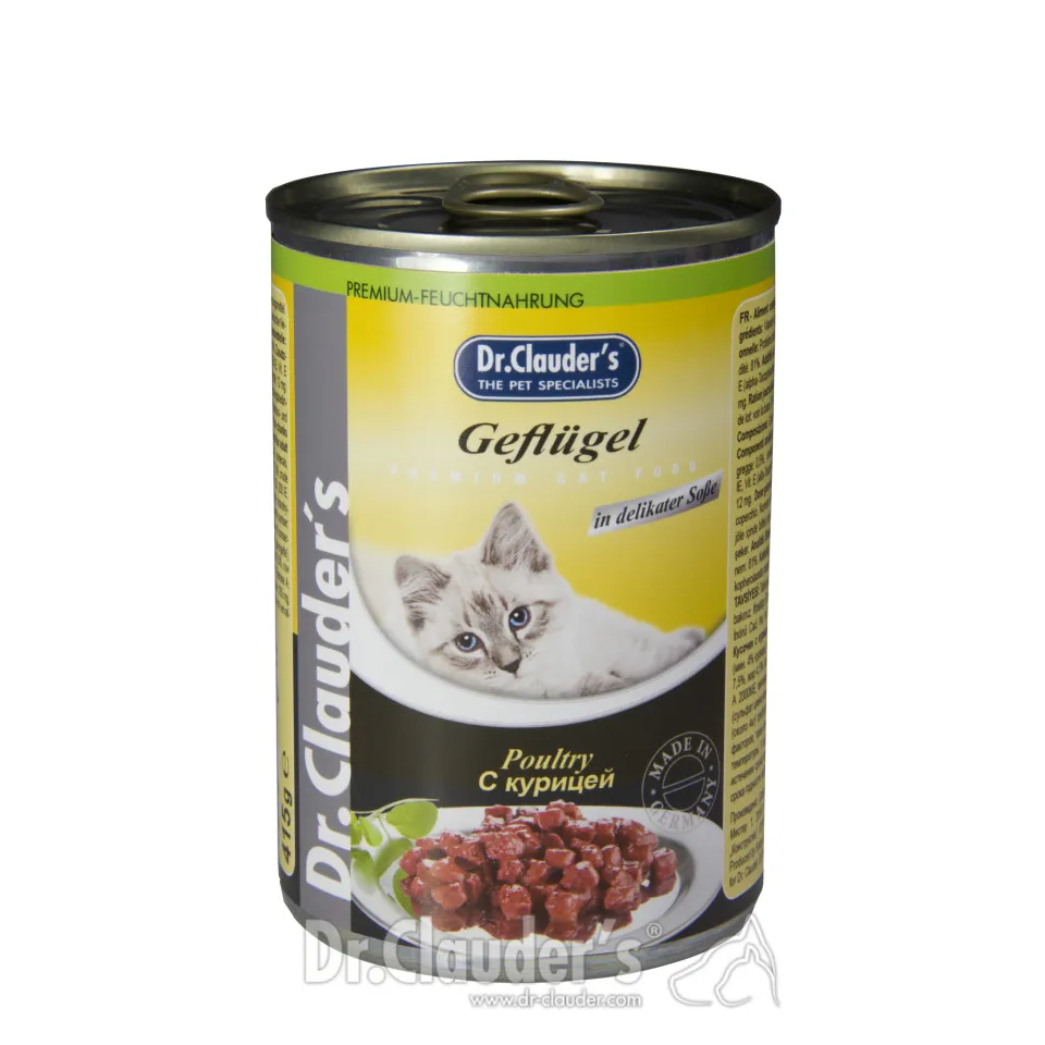 کنسرو گربه دکتر کلادرز حاوی گوشت مرغ :: Dr. Clauder's Premium Katze Geflügel