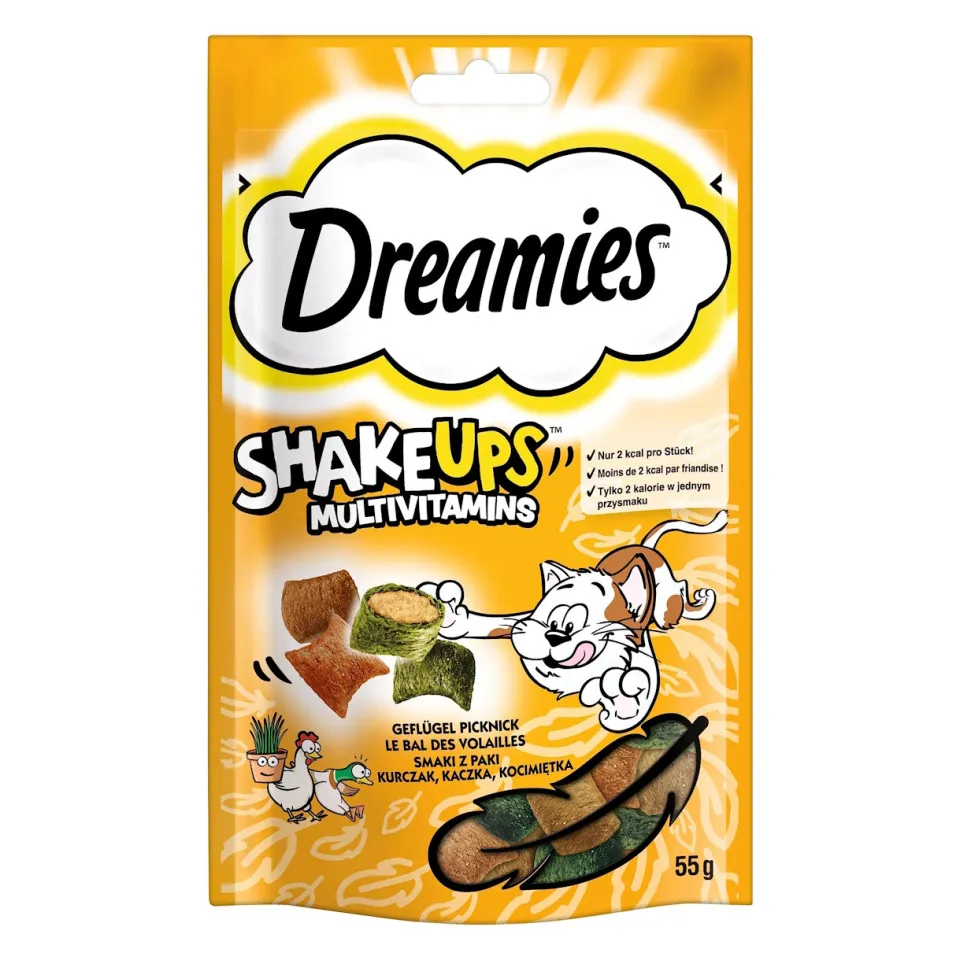 تشویقی و مولتی ویتامین گربه دریمیز مرغ و اردک :: Dreamies with Shake ups with Multi Vitamins
