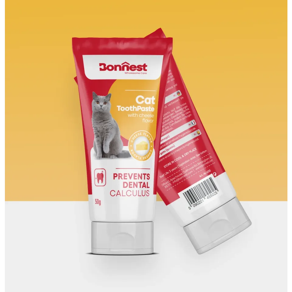خمیر دندان گربه با طعم پنیر Bonnest Cat ToothPaste With Cheese Flavor