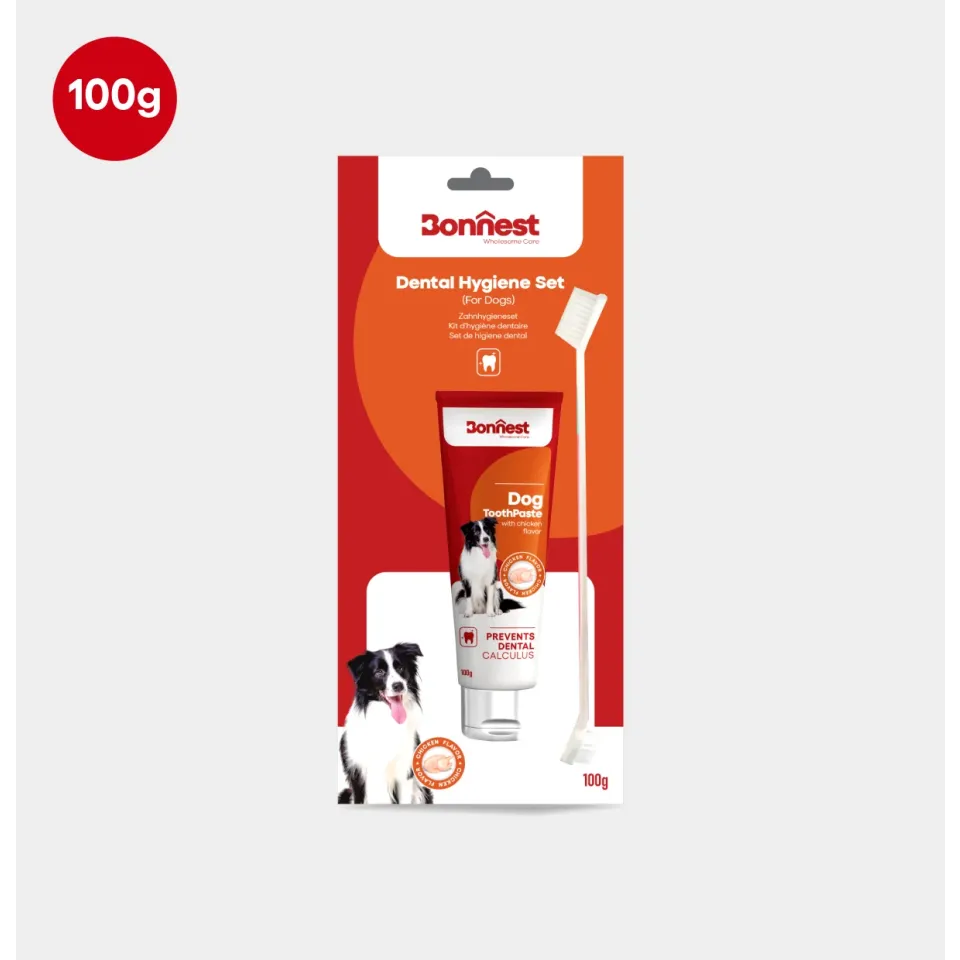 خرید ست مسواک و خمیر دندان سگ بونست  Bonnest Dental Hygiene Kit 