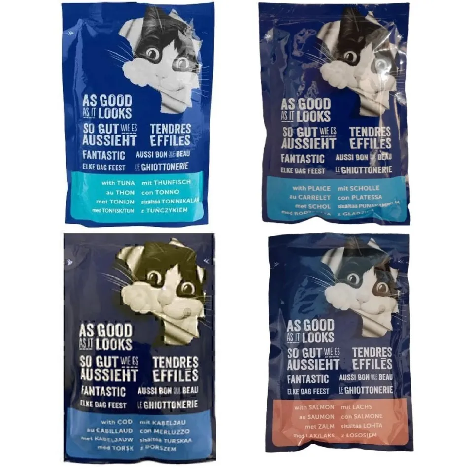 پوچ فلیکس مولتی پک ماهی(کاد،حلوا،تن،سالمون) Pourin Felix Pouch Multi Pack of Fish