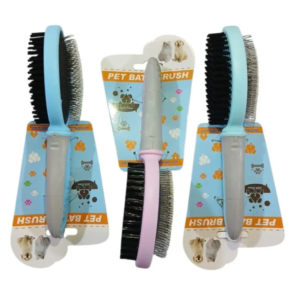 برس دو طرفه بیضی طرح خرسی  Double-sided oval bear design brush