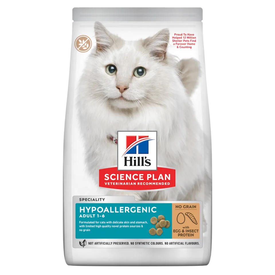 غذای خشک گربه بالغ هیلز هایپوآلرژنیک : Hills Science Plan Hypoallergenic Adult Dry Cat Food