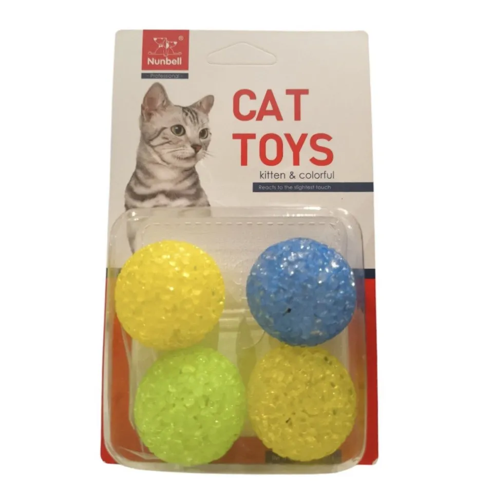 اسباب بازی گربه توپ کریستالی پک (4عددی) Crystal Ball Cat Toy Pack of 4