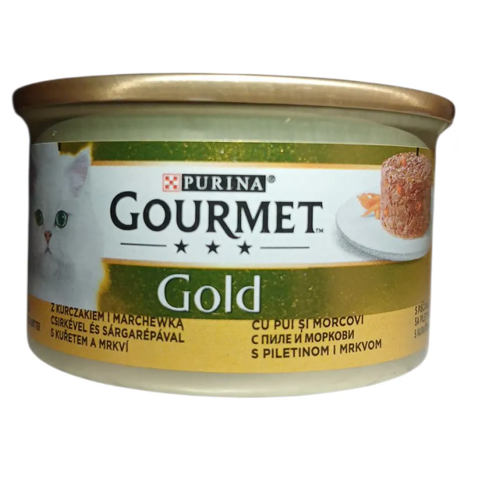 کنسرو گربه گورمت گلد مرغ و هویج  Gourmet Gold Chicken & Carrot