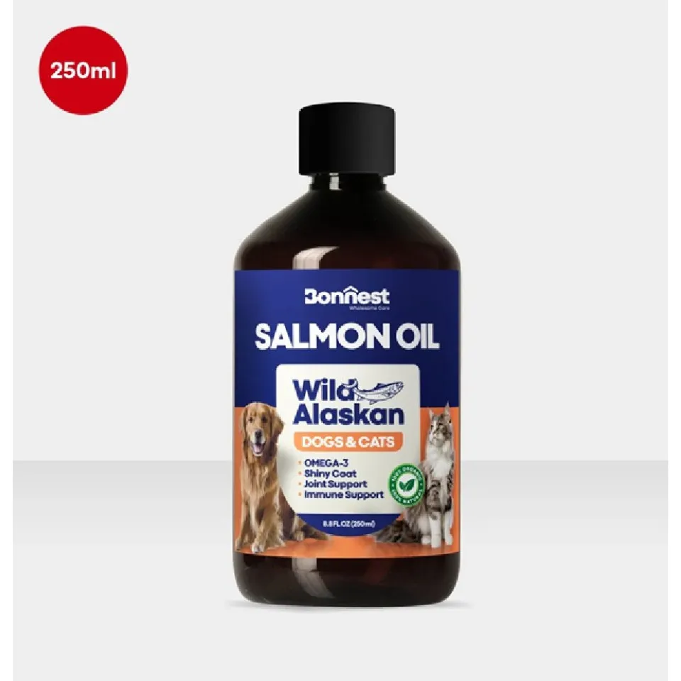 روغن ماهی سالمون مخصوص سگ و گربه بونستBonnest Salmon Oil (Wild Alaskan)-250ml