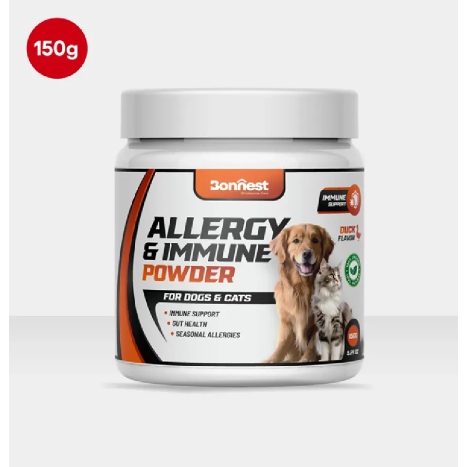 پودر تقویت سیستم ایمنی و آلرژی مخصوص سگ و گربه بونستBonnest Allergy & Immune Powder-Dogs&Cats-150G