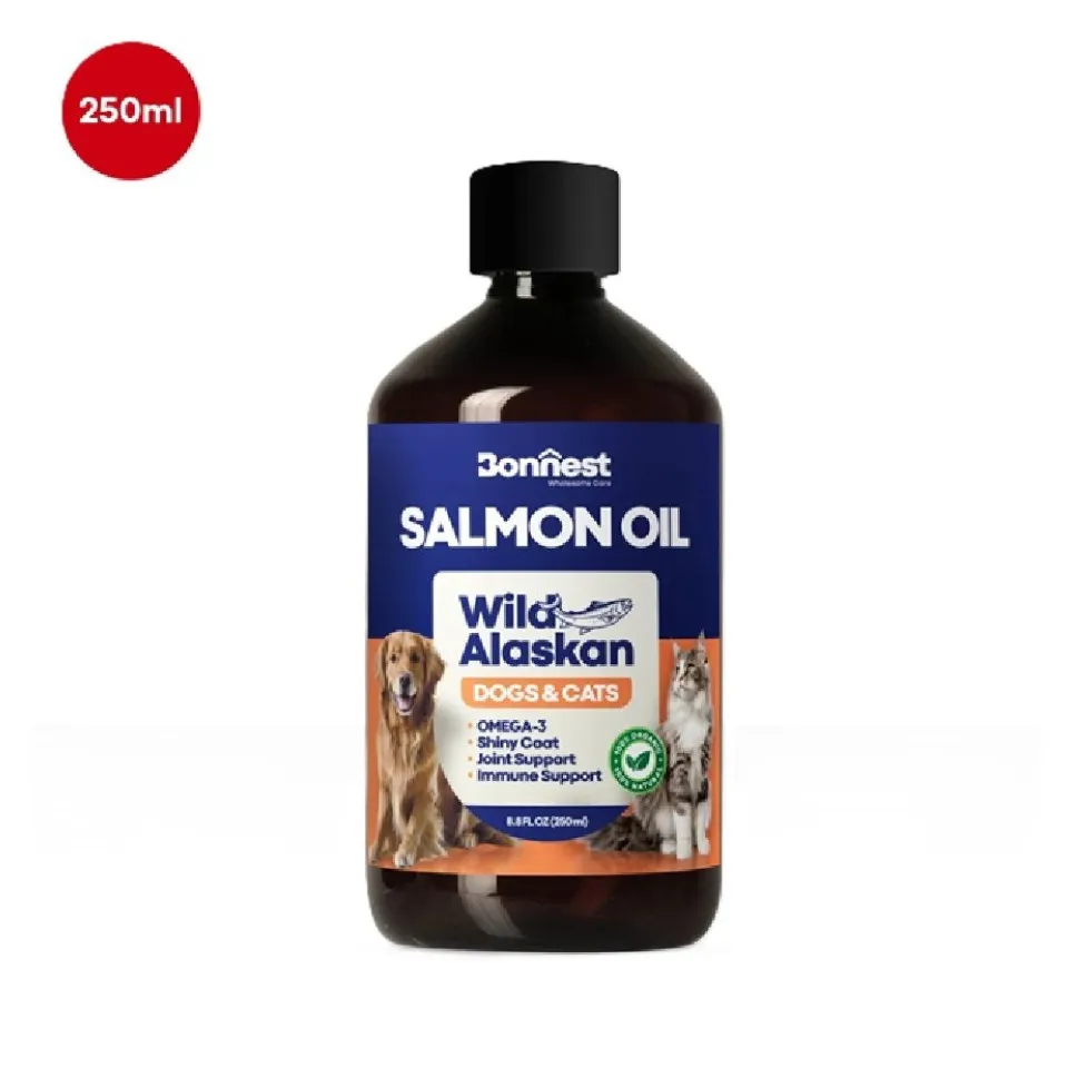 روغن ماهی سالمون مخصوص سگ و گربه بونستBonnest Salmon Oil (Wild Alaskan)-250ml