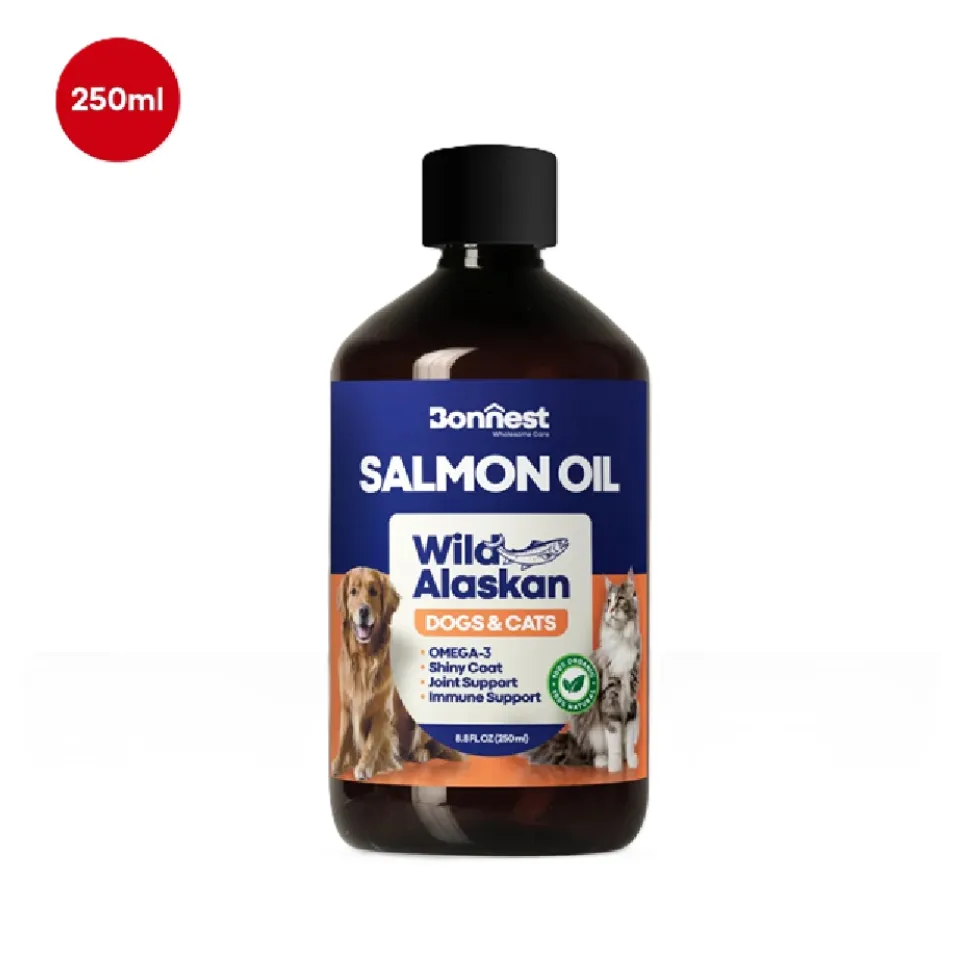 روغن ماهی سالمون مخصوص سگ و گربه بونستBonnest Salmon Oil (Wild Alaskan)-250ml