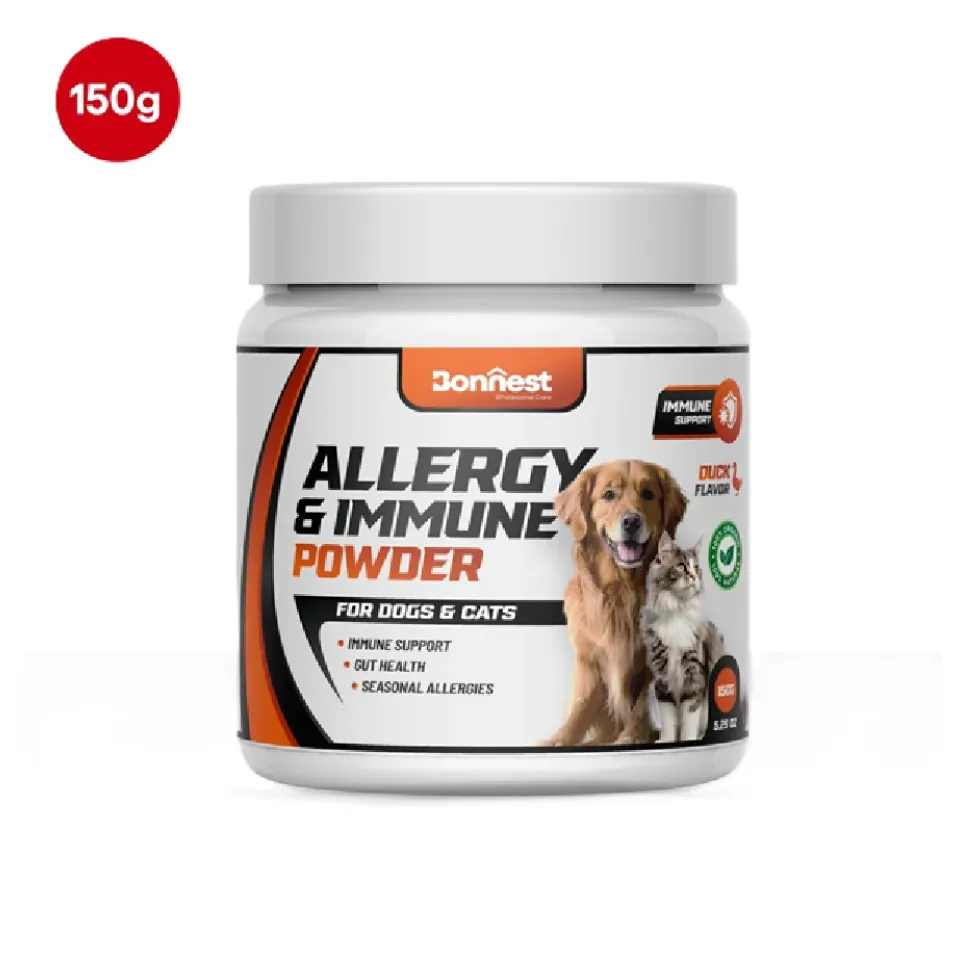 پودر تقویت سیستم ایمنی و آلرژی مخصوص سگ و گربه بونستBonnest Allergy & Immune Powder-Dogs&Cats-150G