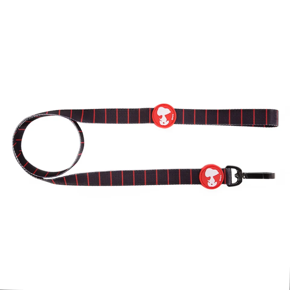بند قلاده اسنوپی لیش مدل سیاه قرمز : Zooz Leash Snoopy Black Red