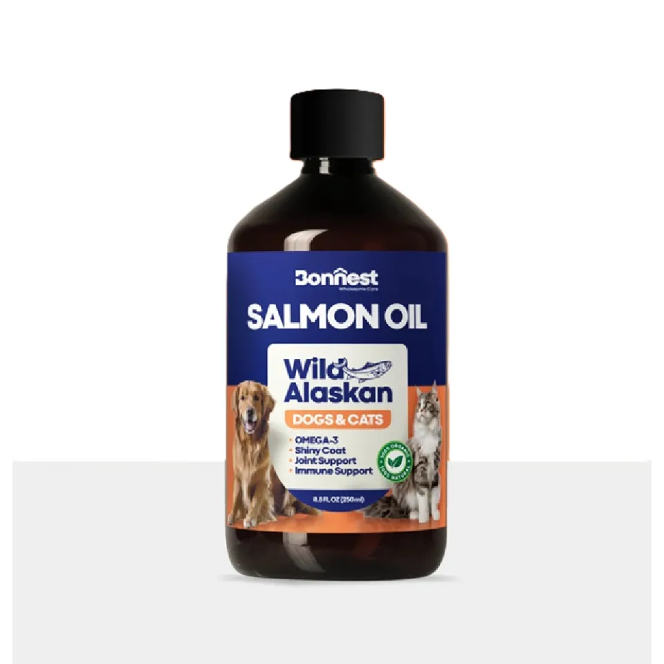 روغن ماهی سالمون مخصوص سگ و گربه بونستBonnest Salmon Oil (Wild Alaskan)-250ml