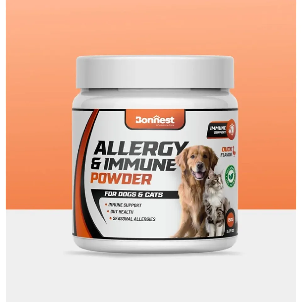 پودر تقویت سیستم ایمنی و آلرژی مخصوص سگ و گربه بونستBonnest Allergy & Immune Powder-Dogs&Cats-150G