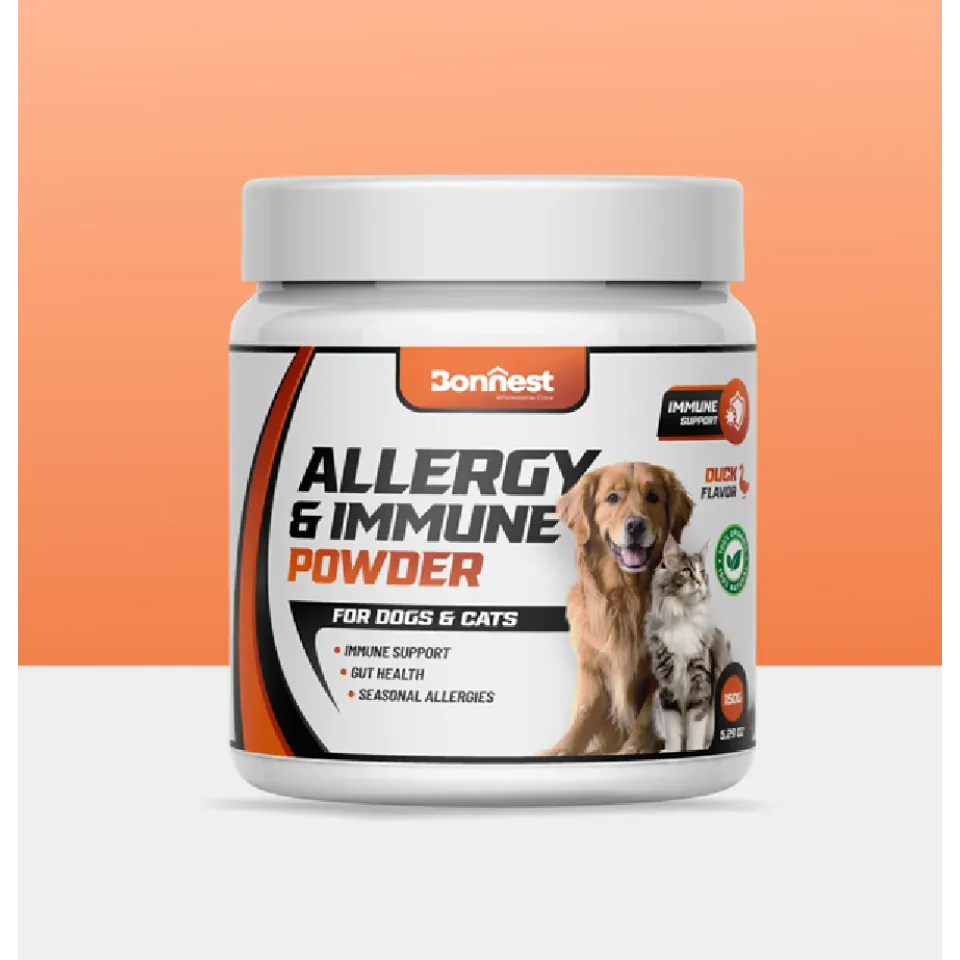 پودر تقویت سیستم ایمنی و آلرژی مخصوص سگ و گربه بونستBonnest Allergy & Immune Powder-Dogs&Cats-150G