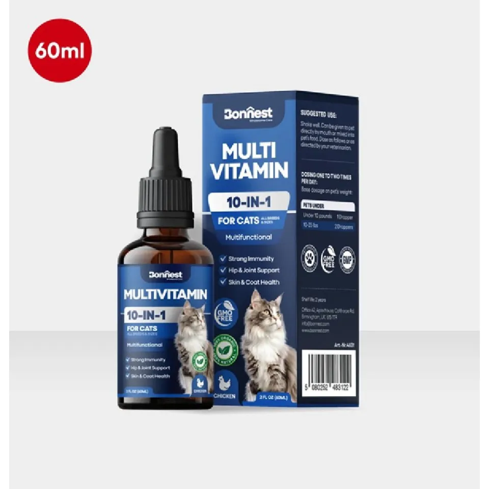 قطره 10 در 1 مولتی ویتامین گربه بونست Bonnest Multivitamin Drops-Cat(60ml)