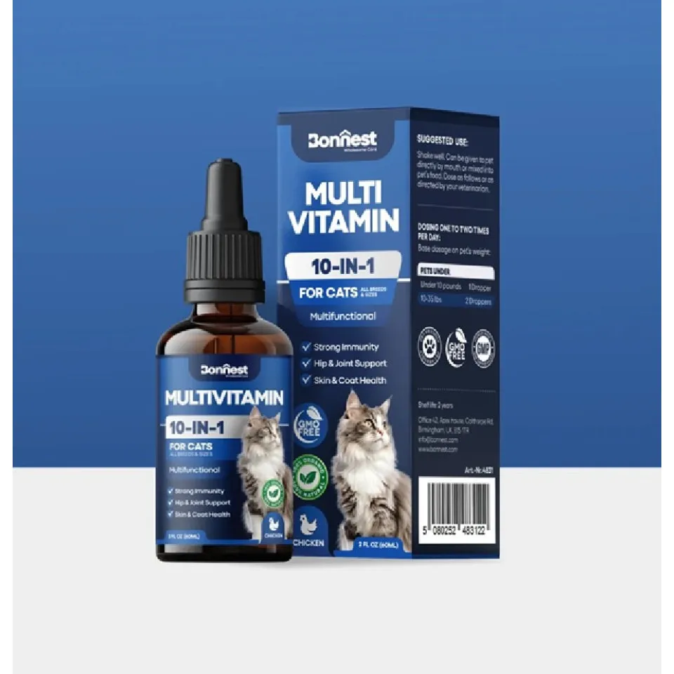 قطره 10 در 1 مولتی ویتامین گربه بونست Bonnest Multivitamin Drops-Cat(60ml)