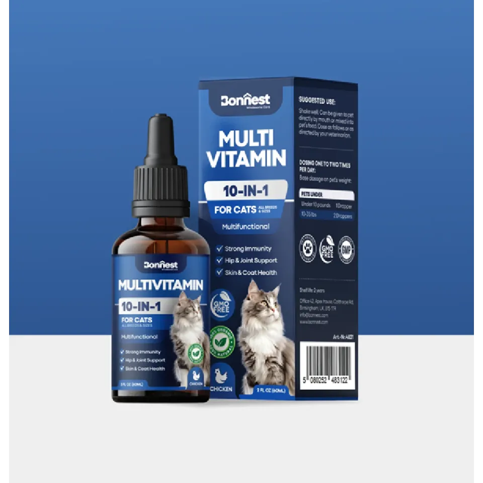 قطره 10 در 1 مولتی ویتامین گربه بونست Bonnest Multivitamin Drops-Cat(60ml)