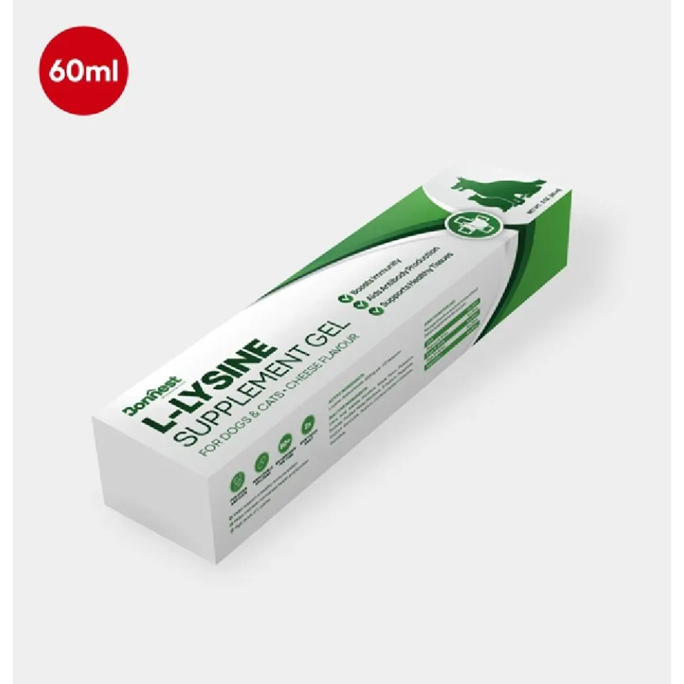 ژل ال-لیسین مخصوص سگ و گربه بونستBonnest L-Lysine Gel-Cats&Dogs-60ml