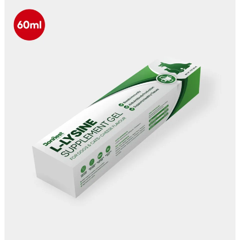 ژل ال-لیسین مخصوص سگ و گربه بونستBonnest L-Lysine Gel-Cats&Dogs-60ml