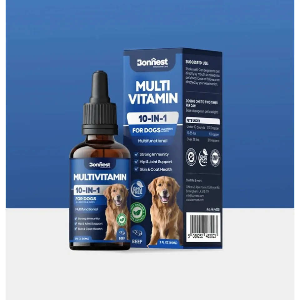 قطره 10 در 1 مولتی ویتامین سگ بونست Bonnest Multivitamin Drops-Dog(60ml)