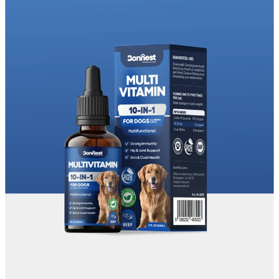 قطره 10 در 1 مولتی ویتامین سگ بونست Bonnest Multivitamin Drops-Dog(60ml)