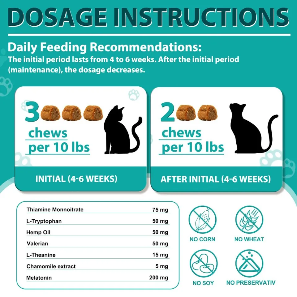 مکمل تشویقی کاهش استرس و آرام بخش گربه Oimmal Cat Hemp Calming Chews