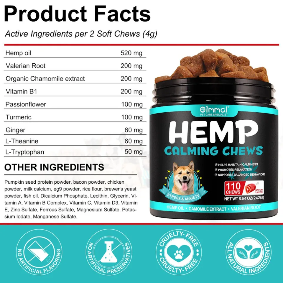 آرامبخش سگ اویمال بیکن :: Oimmal Hemp Calming Bacon