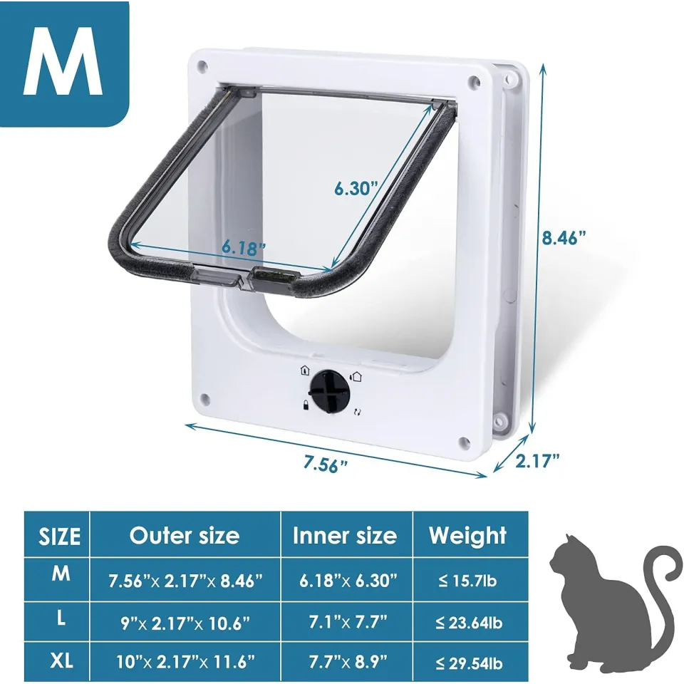 درب تردد مخصوص گربه سایز Cat 4-way Flap Door - M
