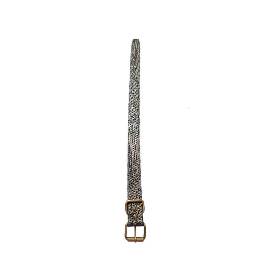 قلاده گردنی چرم سگ طرح پوست ماری سایز بزرگ Leather Pet Collar Size L 