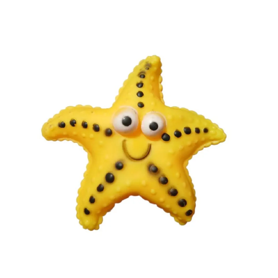 اسباب بازی دندانگیر سگ ستاره دریایی سوتک دار Rrattle Starfish Dog Teething Toy